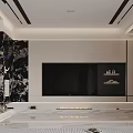 Modern Living Dining Room Interior Design With Blue Chair Sofa And Marble Decoration