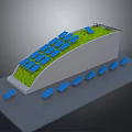 Modern Solar Panel Structure With Green Vegetation And Renewable Energy Design