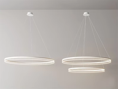 Modern chandelier metal ring chandelier 3d model