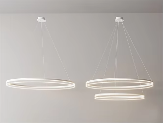 Modern chandelier metal ring chandelier 3d model