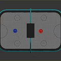 Modern Blue Air Hockey Table With Electronic Scoreboard And Sturdy Legs