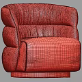 Modern Single Sofa In Beige Fabric With Curved Armrest And Soft Cushion