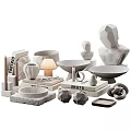 Minimalist Decorative Ornament Set With Sculptures Bowls Books Candle Holders Mushroom Lamp And Knots