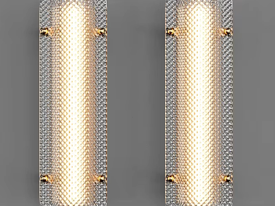 Elegant Modern Wall Sconces With Sleek Design Textured Metal Gold Accents Warm Light 3d model