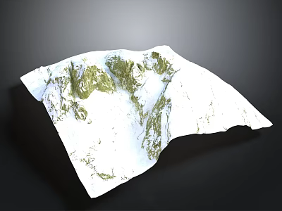 Wooden Stone Decorative Slab Featuring Green And White Natural Textures For Interior Design 3d model