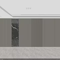 Elegant Modern Background Wall With Marble Accent And Vertical Striped Panel Design 3d model