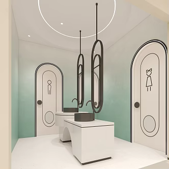 modern public toilet 3d model