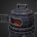 stove stove big stove iron stove coal charcoal wood 3d model