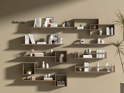 Modern Bookshelf Shaped Bookshelf 3d model