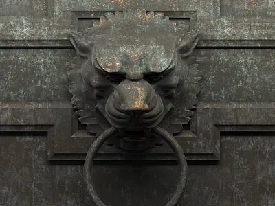 New Chinese style handle tiger head handle 3d model