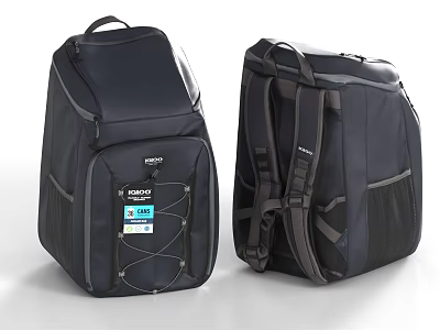 Dark Colored NOVA 40L Backpack With Multiple Pockets Mesh Panels And Adjustable Straps 3d model