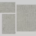 White Square Rug With Geometric Grid Pattern And Woven Textured Design