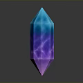 Glossy Transparent Polyhedral Crystal With Blue Purple Gradient On Dark Background