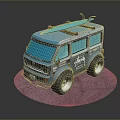 minibus minivan driverless bus school bus van box car 3d model