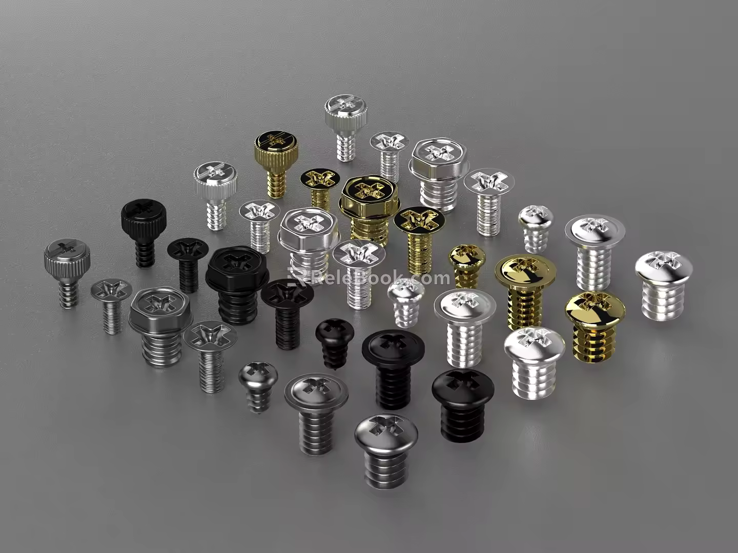 Hardware computer screw 3d model
