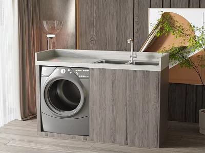 Modern washing machine cabinet 3d model