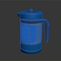 Daily Electrical Appliance Blue Thermos Flask With Transparent Measuring Scale And Gray Handle