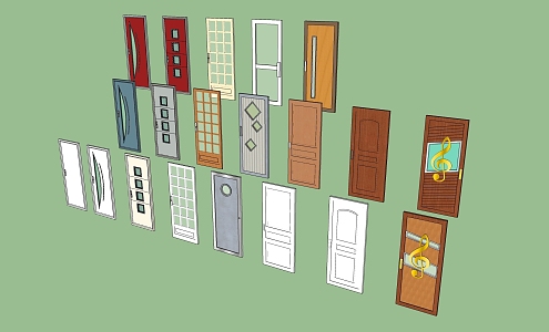 Entry door collection 3d model