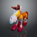 Colorful Cartoon Style Horse Plush Toy with Red Paws and White Nose