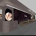 Elegant Costume Jewelry Store Interior With Gold Counters And Lighting Design