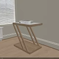 Modern Minimalist Wooden Side Table With Cross Leg Design In Living Room Space