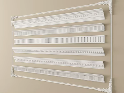 Various Gypsum Crown Molding Designs for Interior Home Decoration 3d model