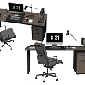 Modern Desk Chair Desk Chair Combination Computer Desk 3d model