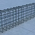 Building Component Metal Frame Structure Long Strip with Multiple Connections on Gray Ground 3d model