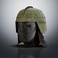 Protective Helmet With Metallic Face Guard And Cloth Top Cover Design Structure