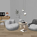Modern Casual Sofa Combination Lazy Sofa 3d model