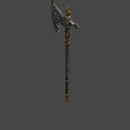 Medieval Decorative Weapon With Carved Blade Star Shaped Top And Wrapped Handle 3d model