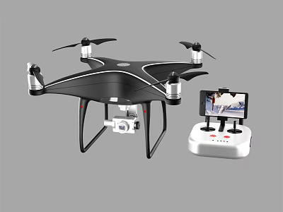 Smart Drone With Remote Controller And Camera For Aerial Photography 3d model