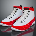Red And White High Top Sneakers With White Laces And Durable Sole For Casual Use