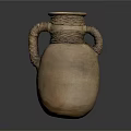 Rustic Clay Pot With Woven Handles And Earthy Brown Finish For Decor