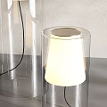 Modern Transparent Glass Floor Lamps With Cylindrical Design And White Shades