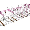 Industrial Scaffolding Equipment With Metal Frame Structure And Multiple Platforms For Construction