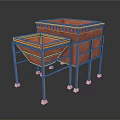 Industrial Storage Containers With Metal Frames Rectangular Bodies Sturdy Legs For Material Handling