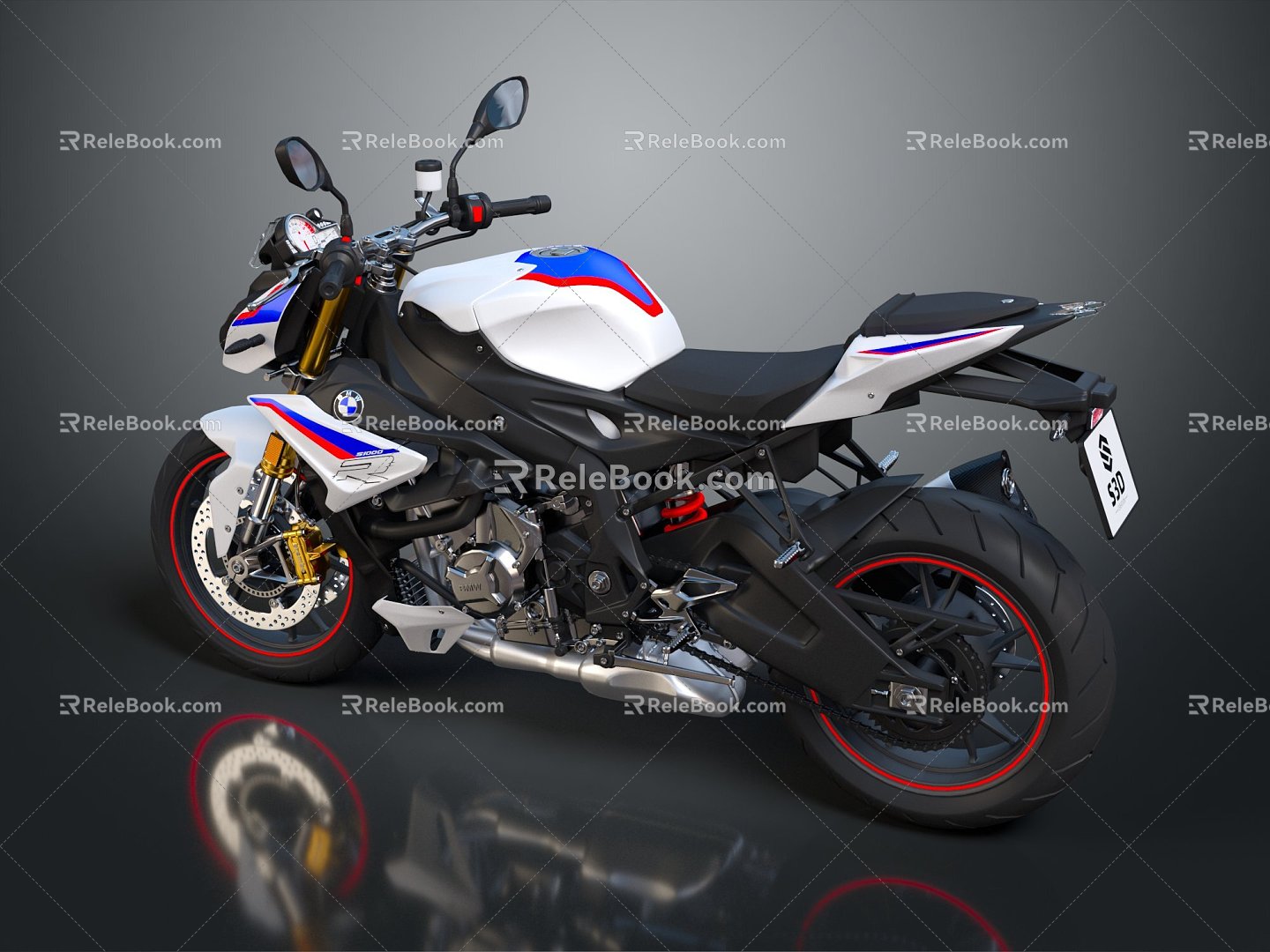 Modern motorcycle BMW motorcycle BMW two-wheeled motorcycle 3d model