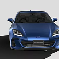 Blue Sports Coupe With Sleek Exterior Design And Alloy Wheels On White