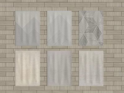 Modern Square Carpet Floor Mat Carpet 3d model