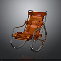 Modern Red Rocking Chair With Chrome Metal Frame And Stylish Design Elements