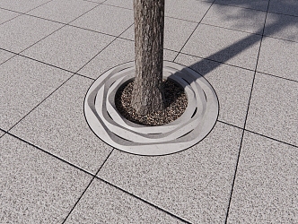 Modern Tree Grate Shaped Tree Grate 3d model