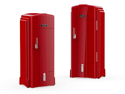 Sleek Red Upright Refrigerator And Freezer Units For Modern Kitchen Spaces 3d model