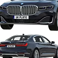 Black BMW Luxury Sedan Exterior Design Front and Rear Views