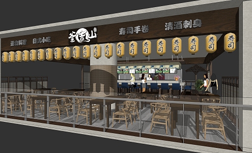 Japanese Sushi Restaurant 3d model