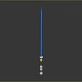 Modern Blue Spire Decorative Structure With White Base And Yellow Accent