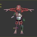 Game Movie Character Black Feathered Red Head With Outstretched Arms Armored Attire And Clawed Feet