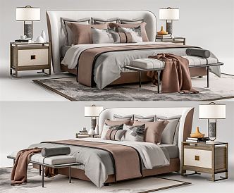 Modern Double Bed 3d model