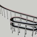 Modern Multi Level Spiral Elevated Road Structure With Curved Design And Support Columns 3d model