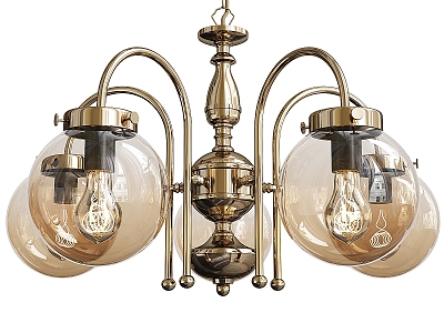 Jane European metal glass chandelier 3d model